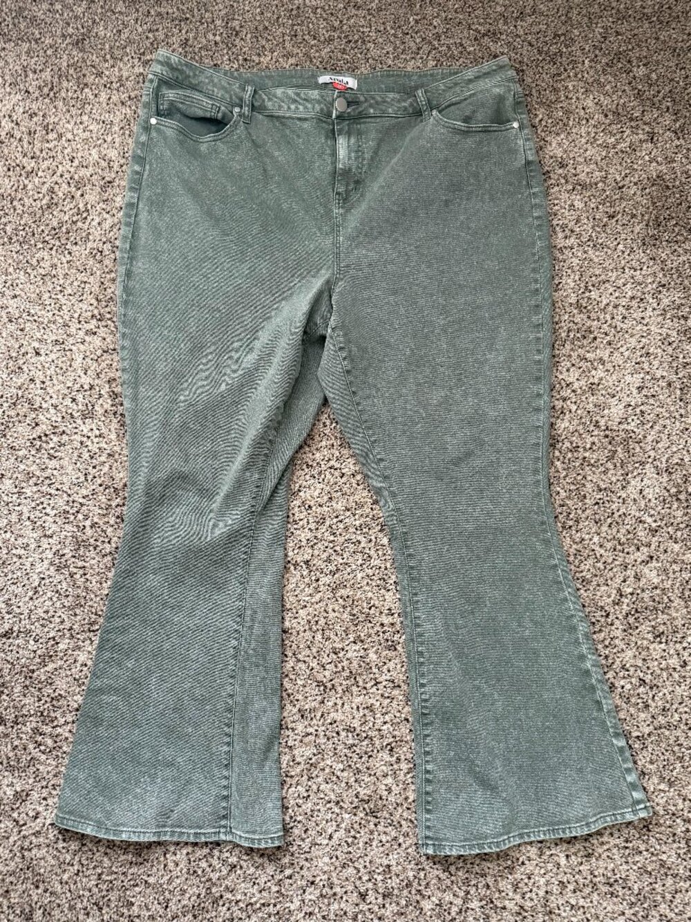 ARULA green denim flare jeans size 20